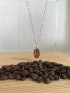 Halsketting koffieboon brons