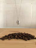 Halsketting koffieboon zilver