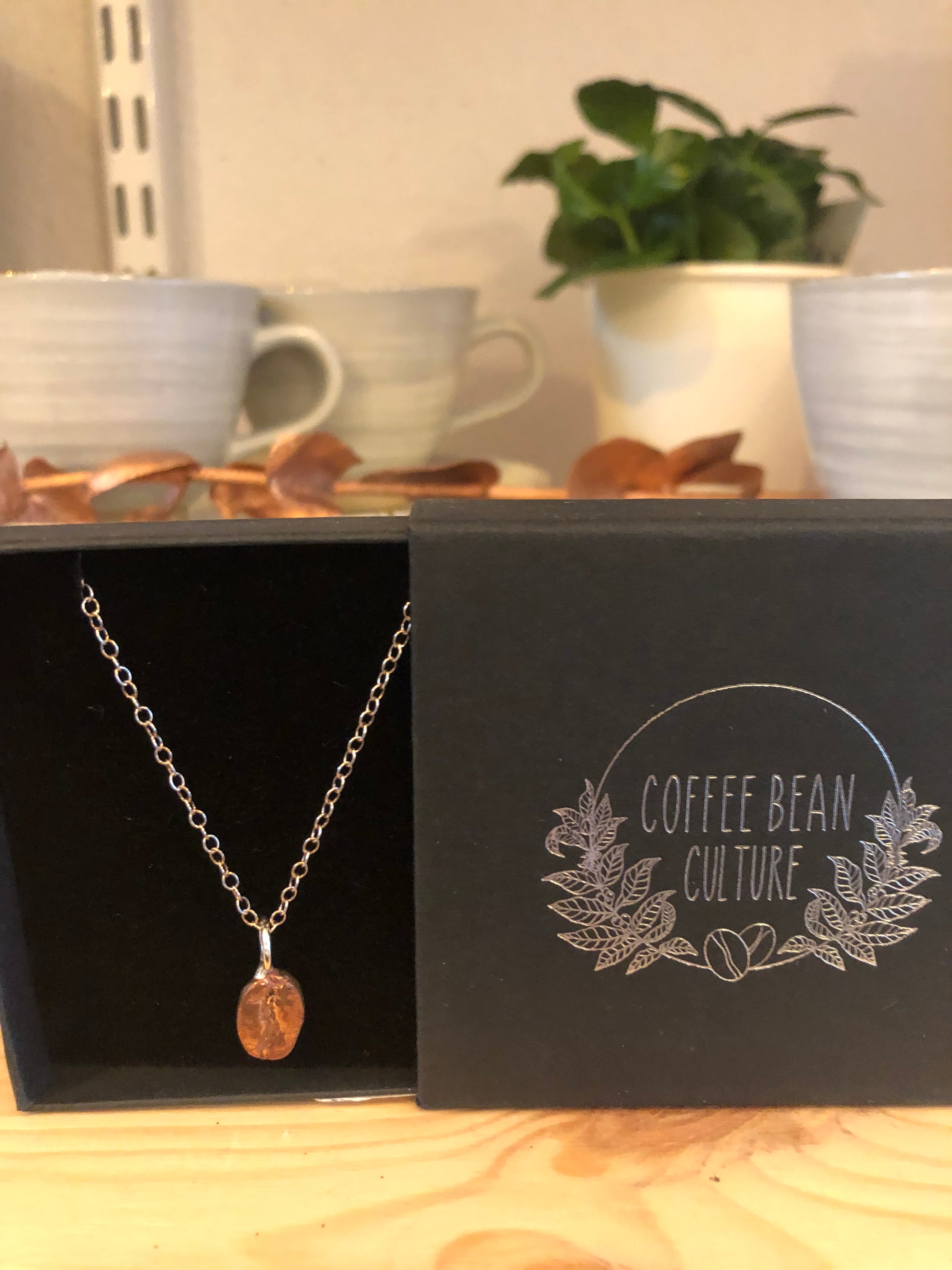Halsketting koffieboon brons